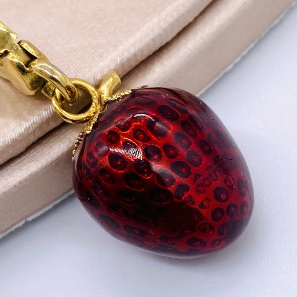 EUC Rare Retired Juicy Couture Red Glazed Strawberry Charm - Picture 4 of 16
